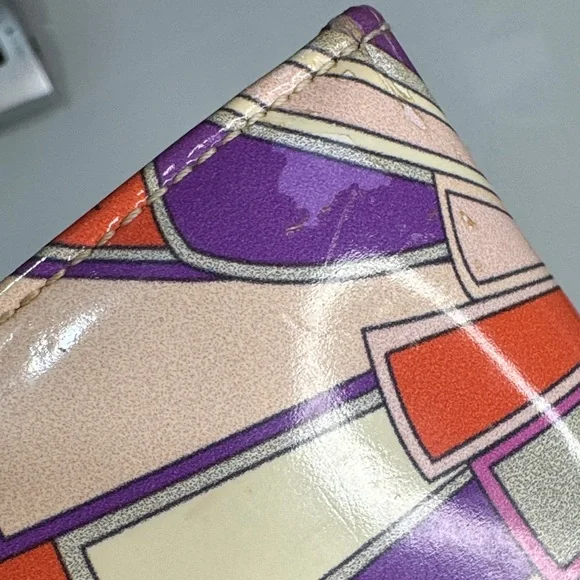 Rare Vintage Emilio Pucci Printed Leather Envelope Clutch Y2K Era | c 2003–2009 - Picture 10 of 12